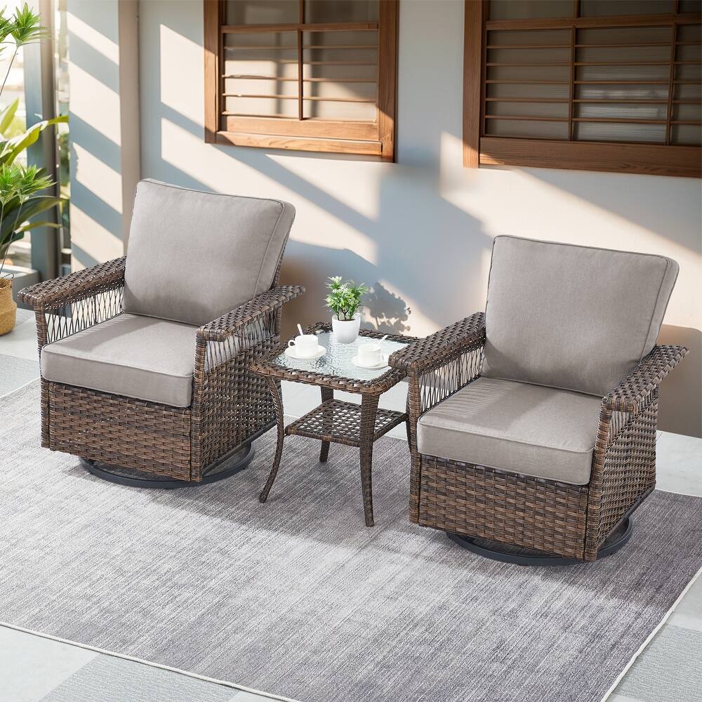 Gymojoy Patio Gilder Rocking Chairs with Side Table