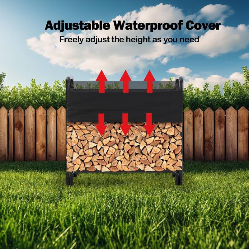 Outdoor Firewood Rack with Cover