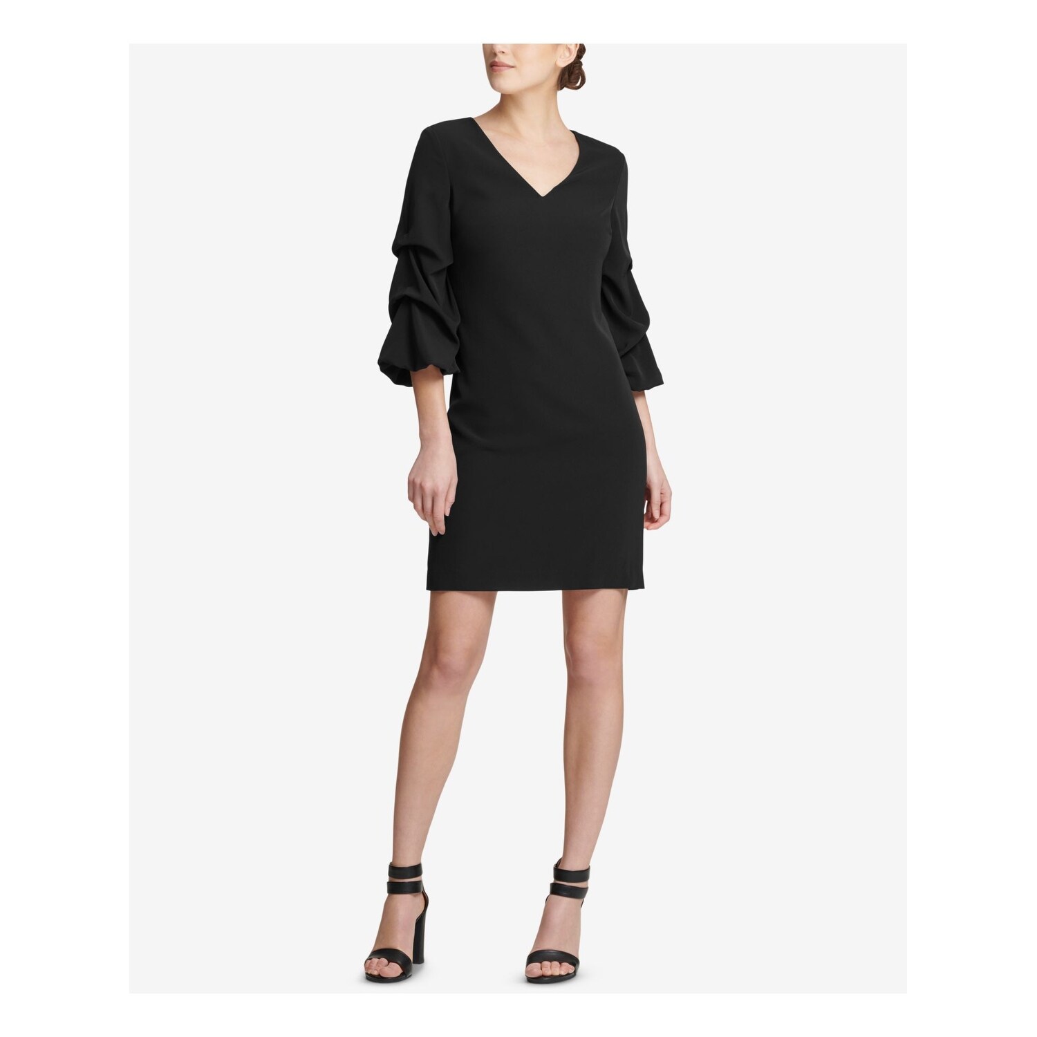 fit and flare evening dress with sleeves