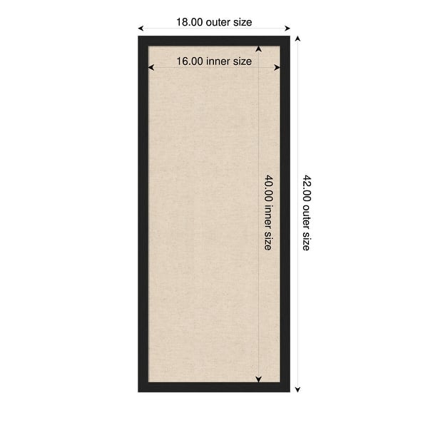 dimension image slide 11 of 91, Amanti Art Framed Fabric Pinboard Natural Linen Printed Bulletin Board