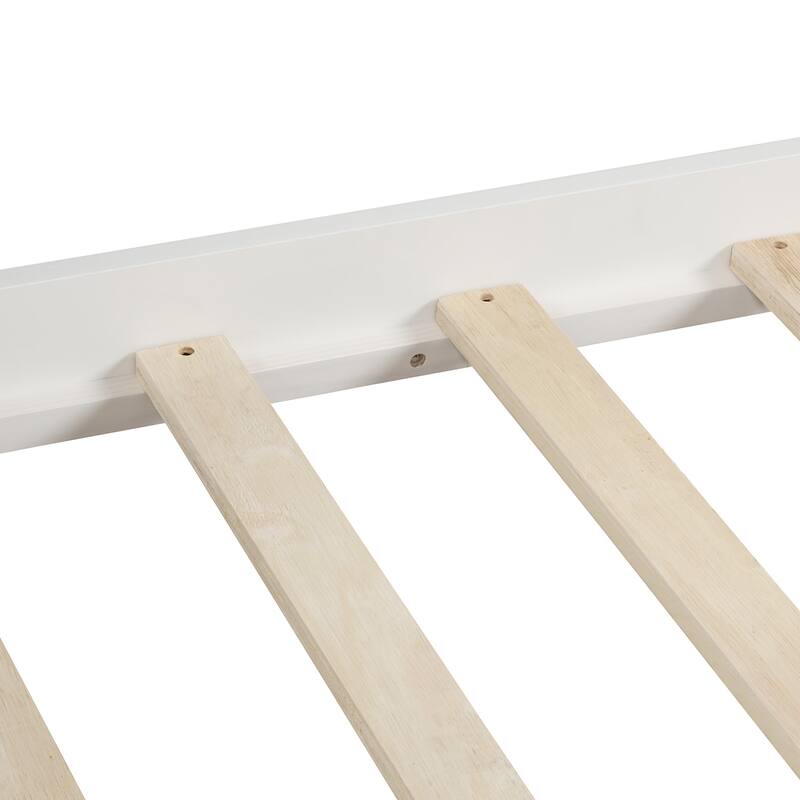 White Solid Wood Twin Daybed with Storage Drawers - No Box Spring Needed