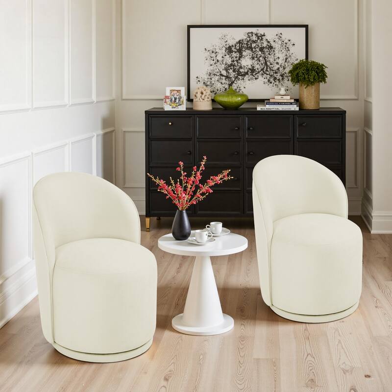 Modern Armless 360-Degree Swivel Dining Chair Barrel Chair