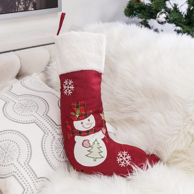 Homey Cozy Floral Velvet Embroidered Christmas Stocking