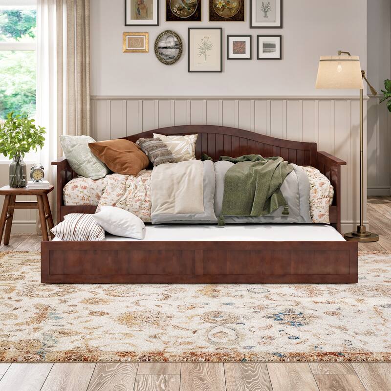 Nantucket Twin Wood Daybed with Twin Size Trundle