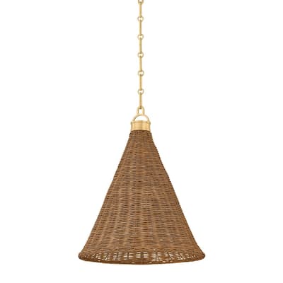 Hudson Valley Lighting MDS2102 Kensington 15" Wide Pendant with Walnut