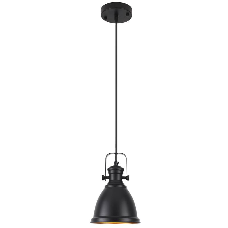 1-Light Industrial Pendant Light with Metal Shade for Bedroom Dining Room Kitchen