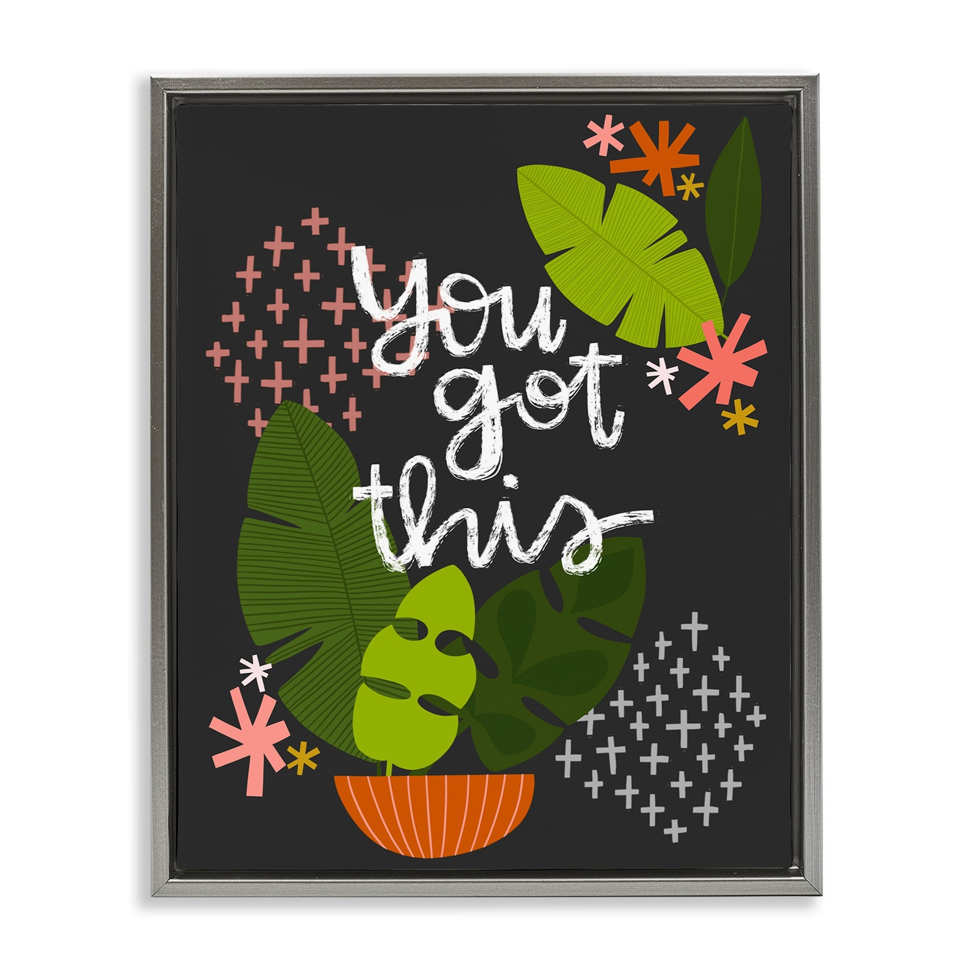 Stupell Modern You Got This Plant Framed Floater Canvas Wall Art Design By Mandy Ford Art + Illustration