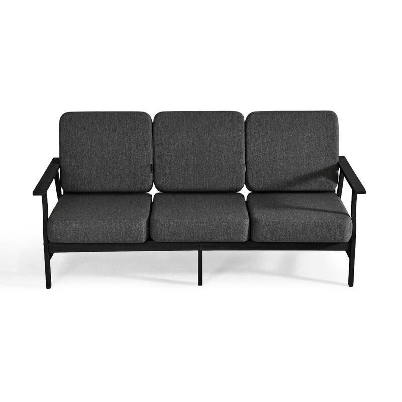 Casual Wood Cushioned 5-Piece Outdoor Patio Conversation Set