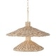 preview thumbnail 1 of 6, Varaluz Hilton Head 9-Light 2-Tier Pendant - French Gold/Natural Seagrass Gold, Natural, Tan, Beige