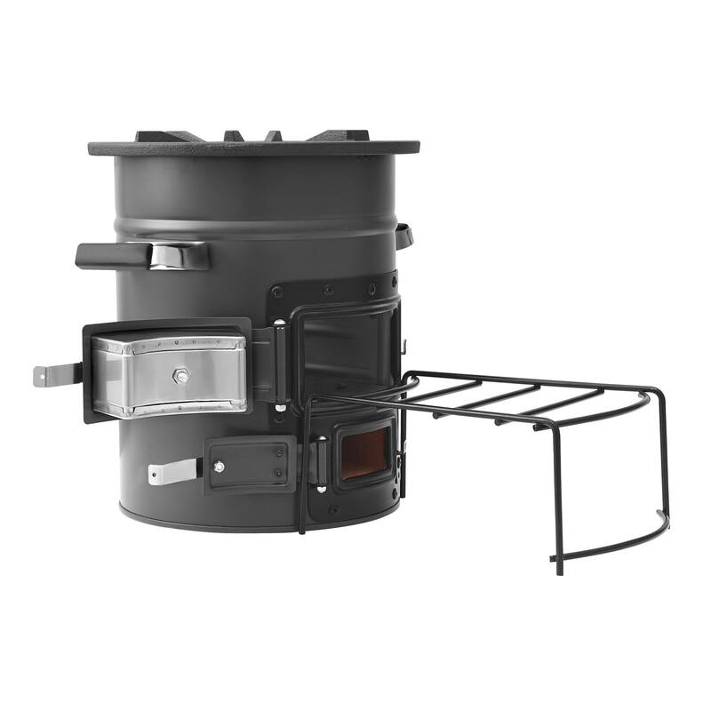 Outdoor Rocket Stove for Backpacking, Burn Twigs, Sticks, Charcoal - N/A