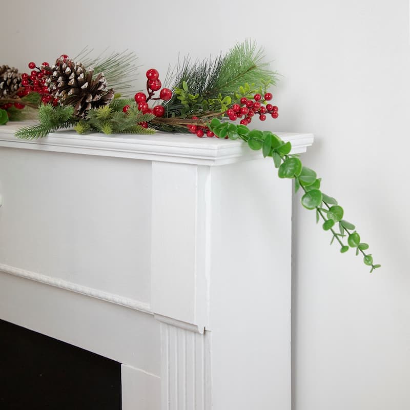 5' x 10" Berry Pine and Eucalyptus Artificial Christmas Garland - Unlit