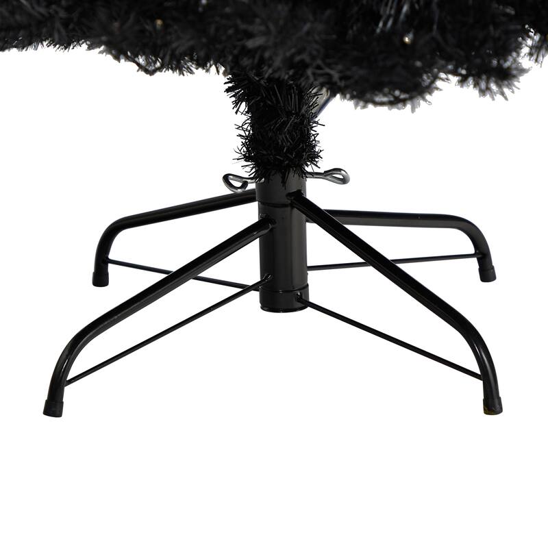 Black Artificial Christmas Tree 6Ft with Lights - Holiday Decor, Festive Tree, Indoor Xmas Tree - 72
