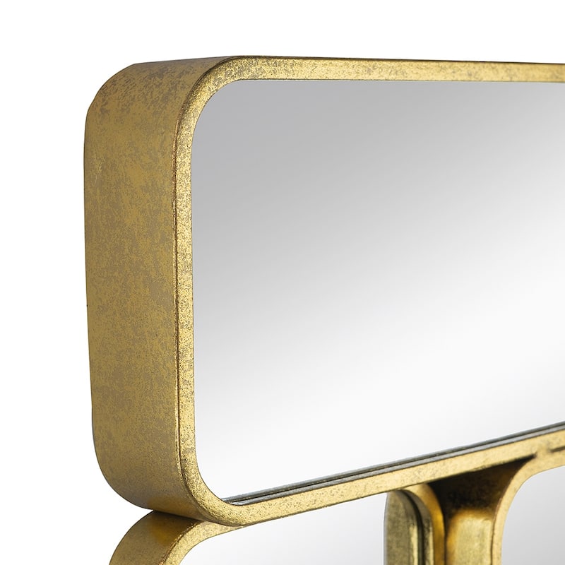 Decorative Rectangle Mirror with Golden Metal Framed