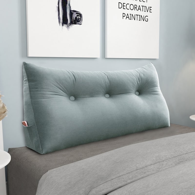 WOWMAX Dorm Bed Wedge Reading Pillow Headboard Back to College Velvet