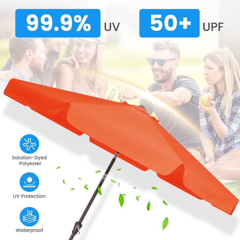 10ft Patio Market Umbrella with UV-Resistant and Sagging Edge Designed