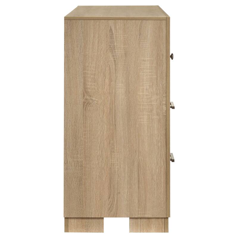 Arielle 6-drawer Bedroom Dresser with Mirror Light Oak
