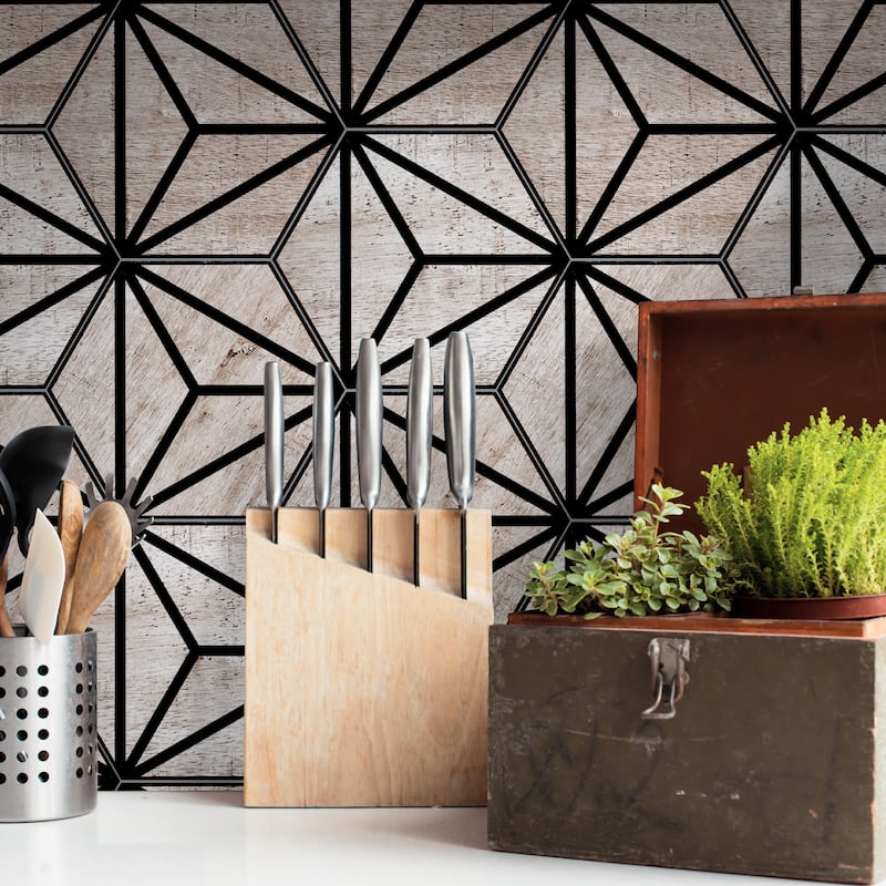 Merola Tile Sawnwood Tribeka Hex Grey 8-5/8" x 9-7/8" Porcelain Floor and Wall Tile