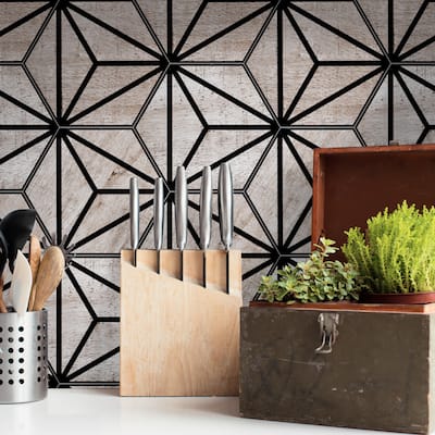 Merola Tile Sawnwood Tribeka Hex Grey 8-5/8" x 9-7/8" Porcelain Floor and Wall Tile