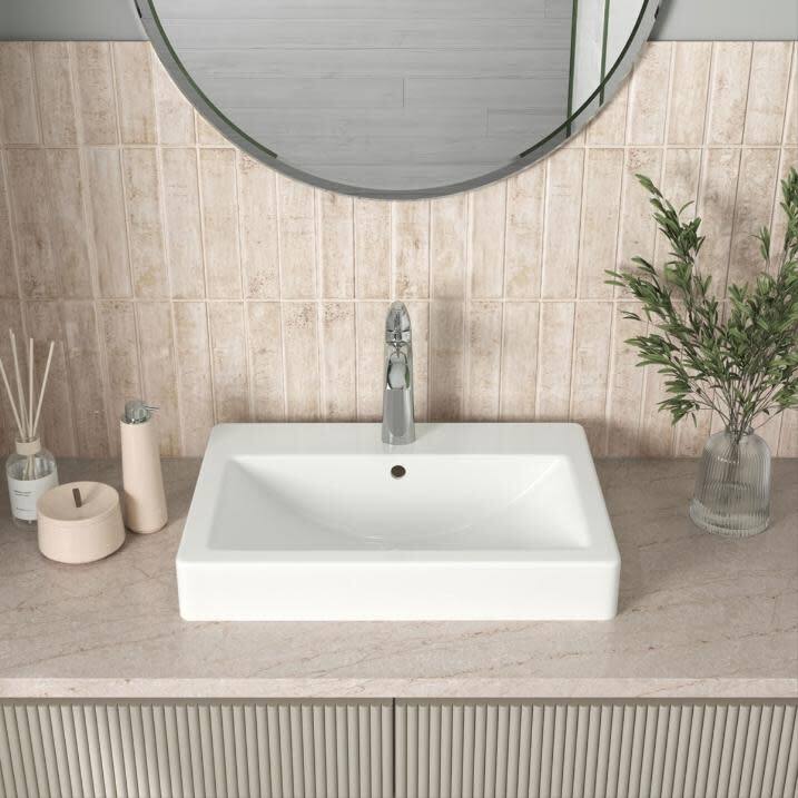 Ackland AKKPS-OMREC-2417-SB 24" Rectangular Porcelain Drop In Bathroom