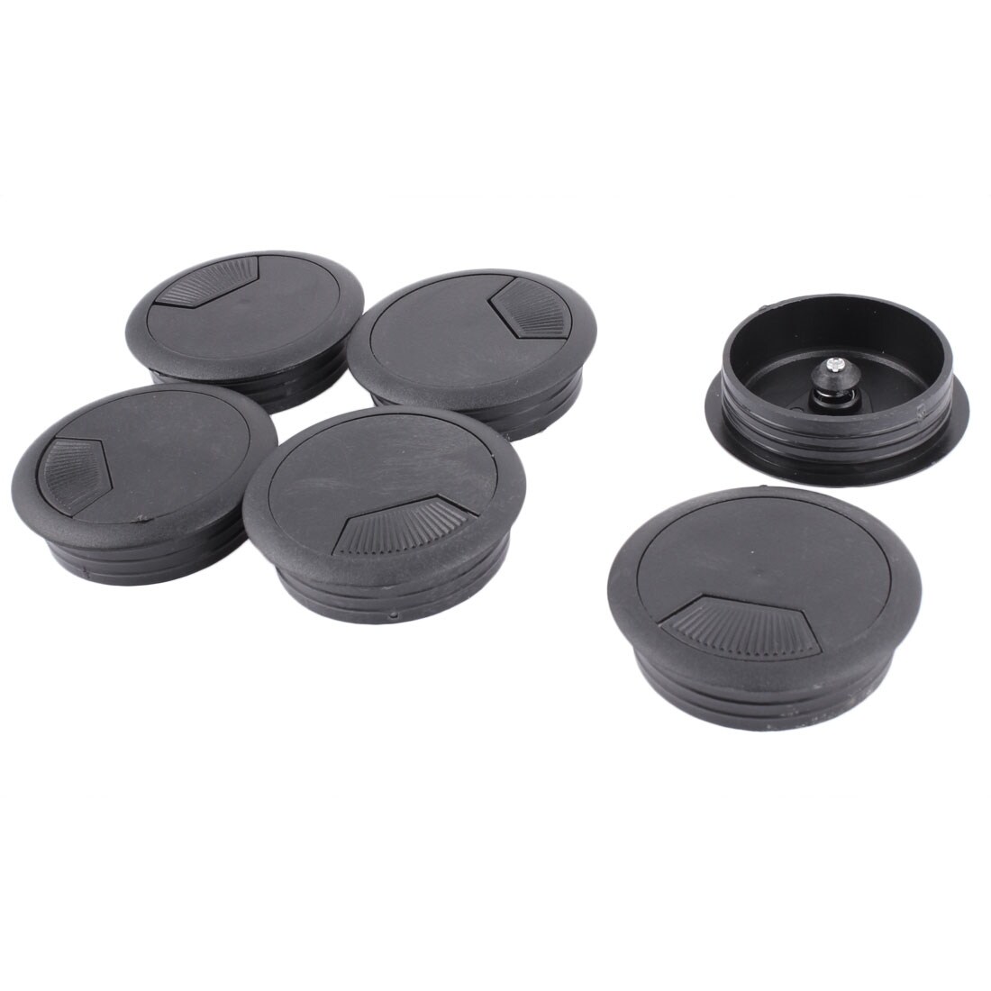 Shop 6pcs Black Pc Computer Desk Table Plastic Grommet Wire Cable