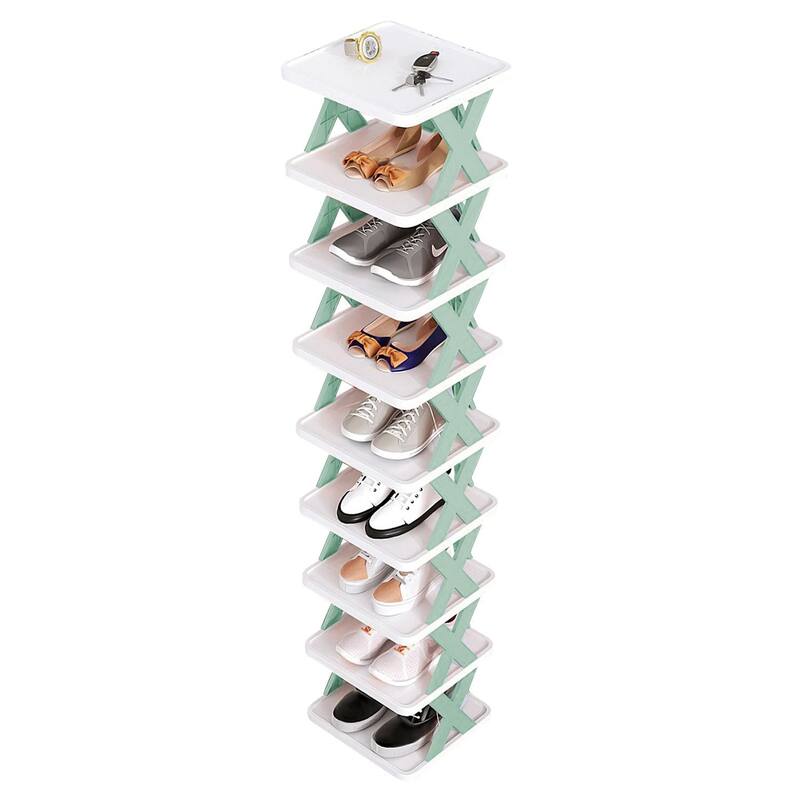 9-Tier Narrow Entryway Shoe Rack Free Standing Vertical Shoe Organizer