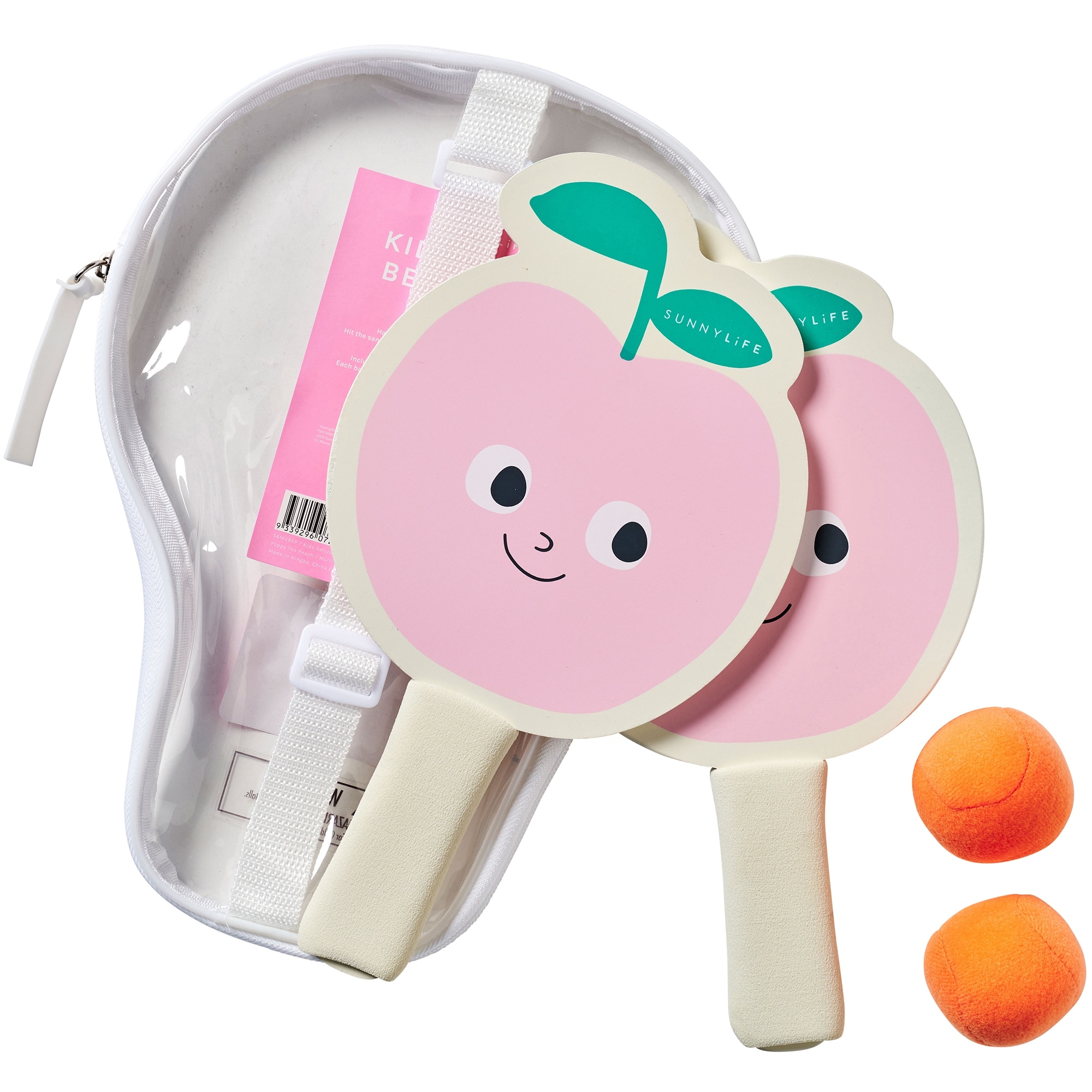 Sunnylife: Kids Velcro Beach Bats - Poppy the Peach - Outdoor Family Play