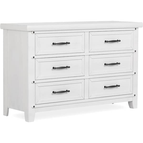 slide 2 of 7, Evolur Andorra Double Dresser Weathered White