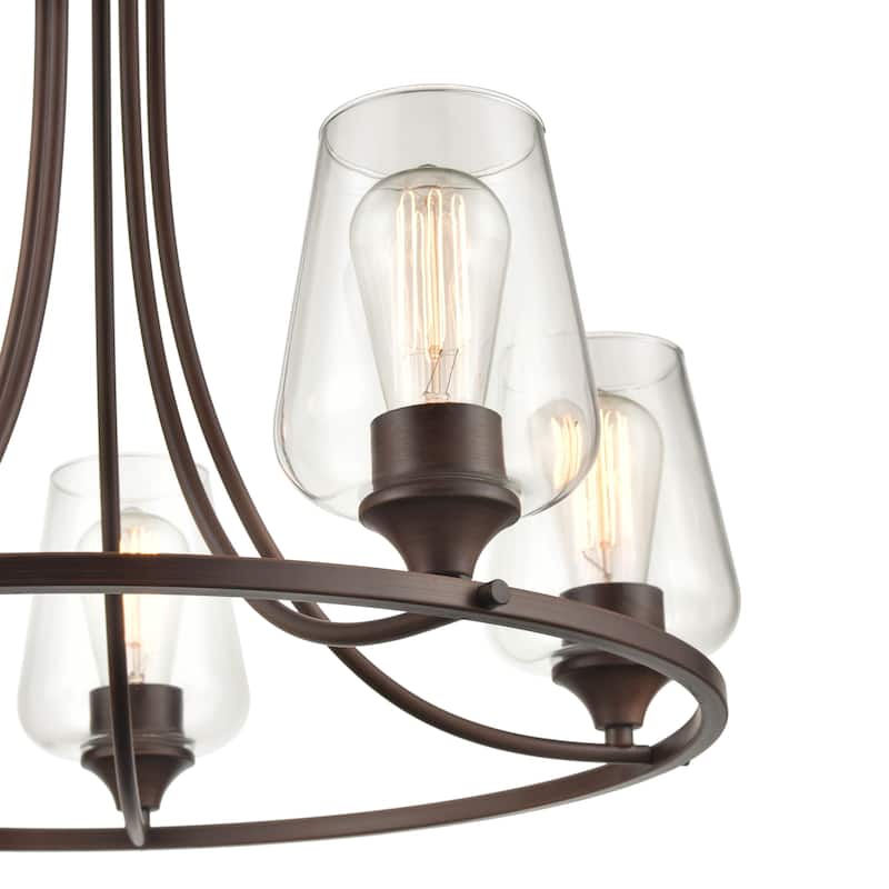 Millennium Lighting Ashford 5 Light Chandelier in Multiple Finishes with Clear Glass Shades