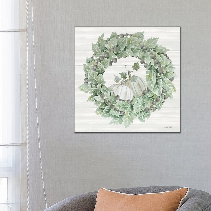 iCanvas "Pumpkin Wreath III" by Cindy Jacobs Canvas Print - 26x26x1.5