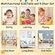 preview thumbnail 9 of 7, Kids Table and 2 Chairs Set,3 Pieces Toddler Table and Chair Set,Wooden Activity Play Table Set (Lion&Monkey)