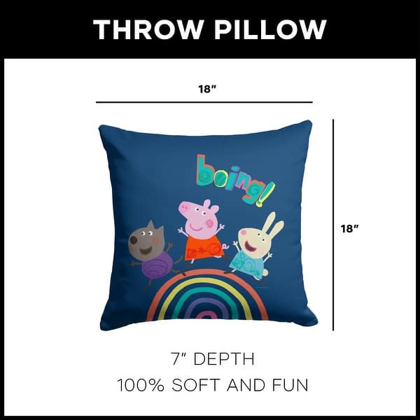 dimension image slide 2 of 4, Hasbro Peppa Pig 18 Inch Throw Pillow