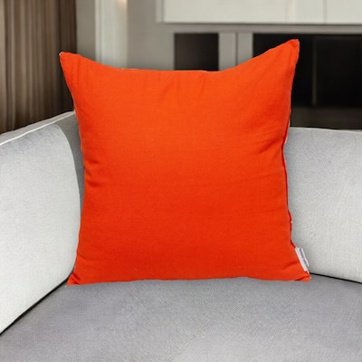 HomeRoots 20" Orange Cotton Throw Pillow