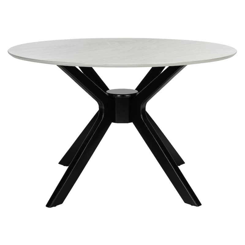 SAFAVIEH Marge Round Dining Table - 47.2" W x 47.2" L x 29.9" H - 47Wx47Dx30H - Dark Grey/Matte Black