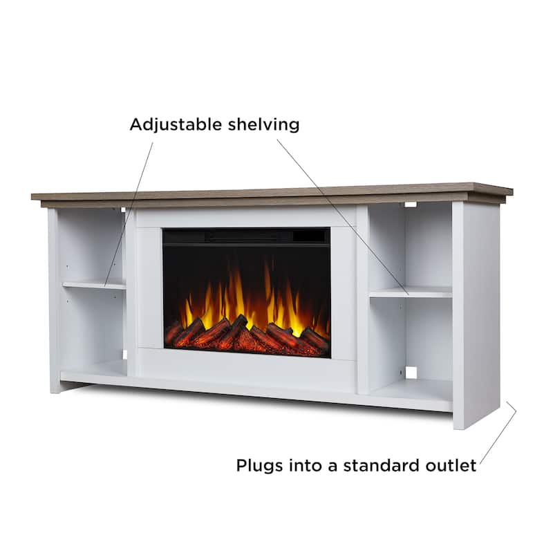 Tramore 62" Slim Electric Fireplace TV Stand in White by Real Flame