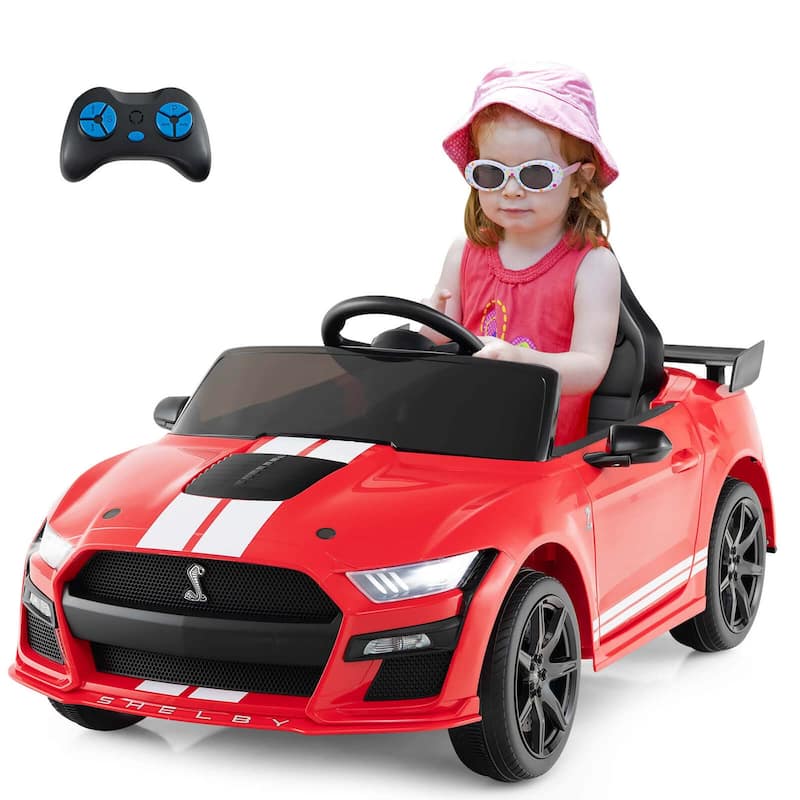 Gymax 12V Kids Ride on Car Licensed Ford Mustang Shelby GT500 w/ - Red