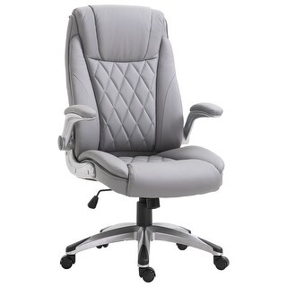 High Back Executive Office Chair, Faux Leather Computer Desk Chair with Lumbar Support, Ergonomic Home Office Chair - N/A