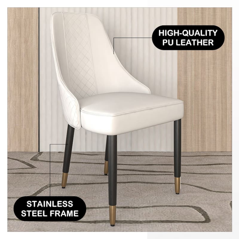 Allure Dining Chairs Fabtic/Leather Seat and Back in Oak Wood Set of 2