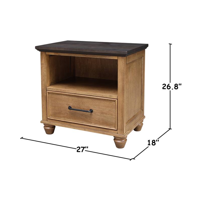 International Concepts Solid Wood 1-Drawer Nightstand