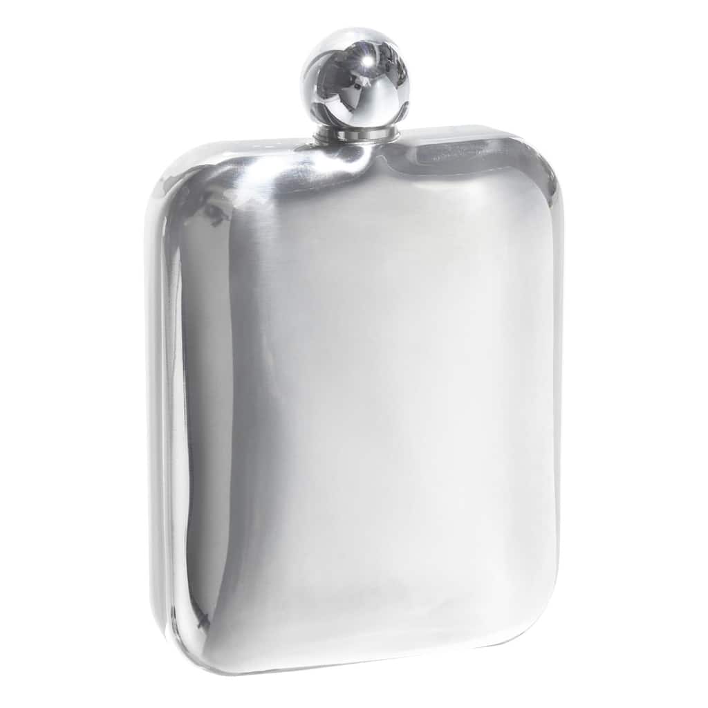 7oz Stainless Steel Hip Flask for Camping Outdoor Activity, Ball Cap - Silver