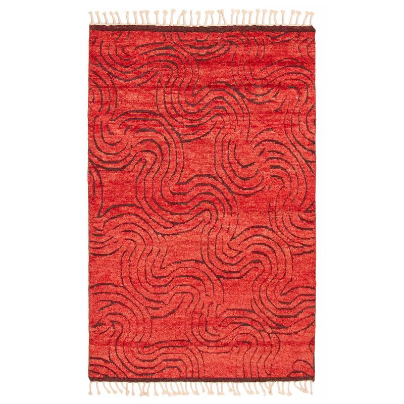 Tangier Red Rug 5'2" x 8'0" - 5'2 x 8'0 - Red - 5'2 x 8'0