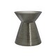 preview thumbnail 2 of 17, 20"L Metal Drum Accent Table with Hammered Design, Contemporary Side, End, and Nightstand Table for Living Room and Bedroom