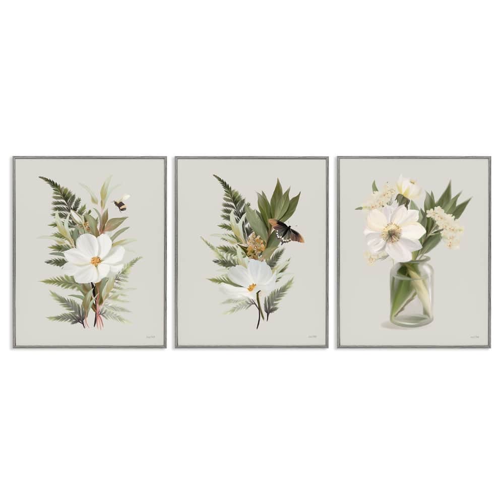 Stupell Country Magnolia Bundles Framed Giclee Art Design By House Fenway (Set of 3)