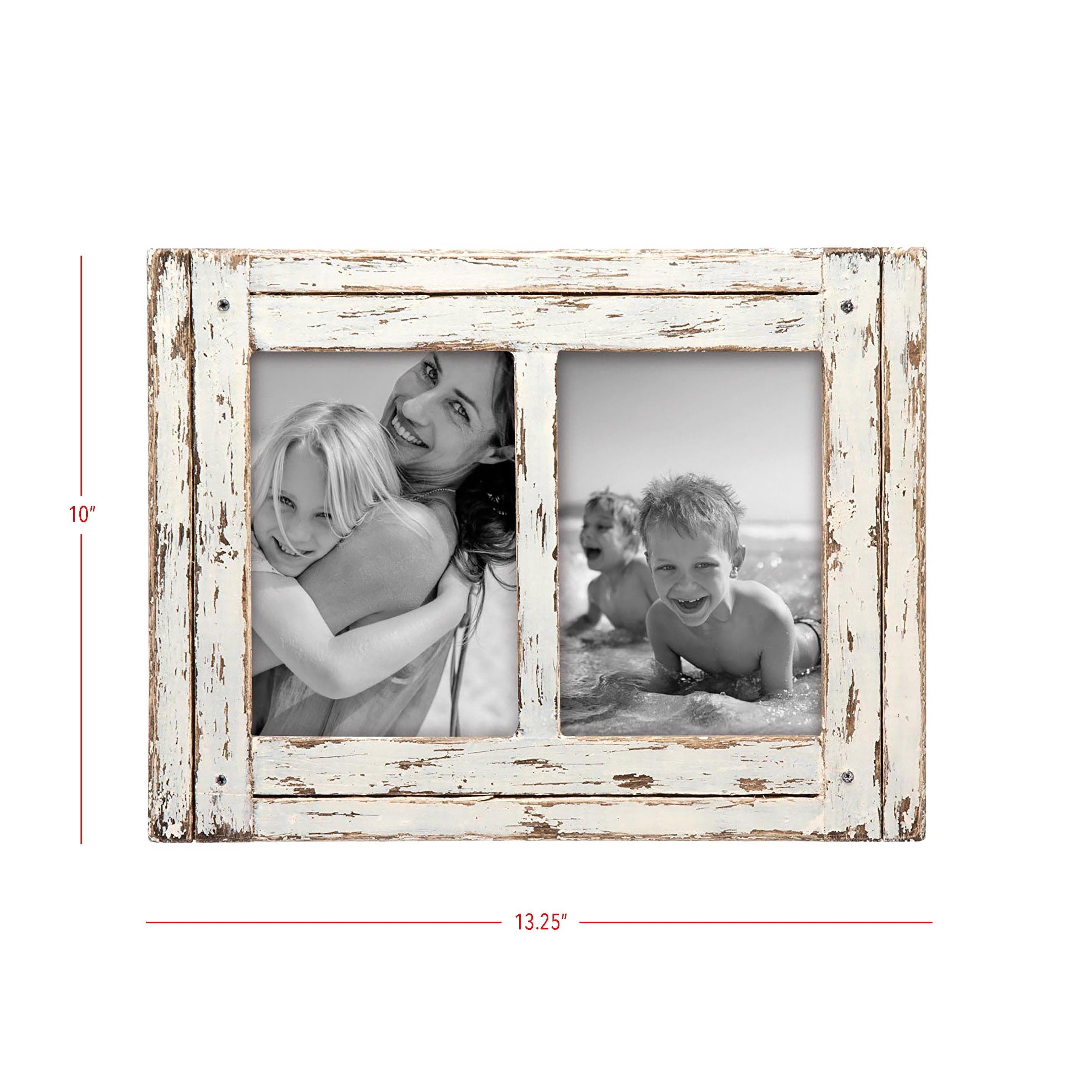 Foreside Home  Garden Distressed White Wood Double Picture Frame On Sale  Bed Bath  Beyond 20613141