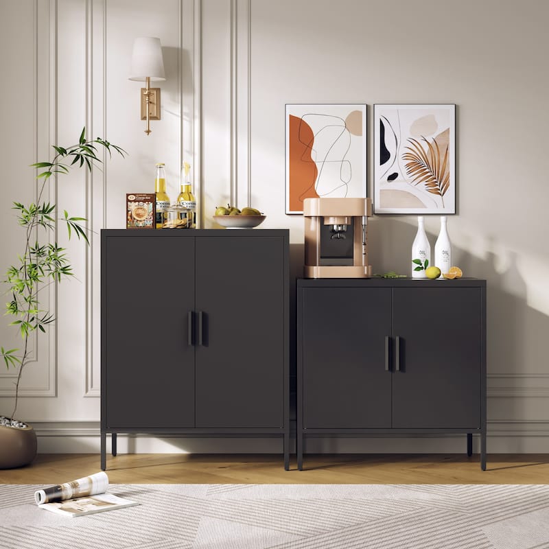 Metal Storage Cabinet with Doors and Adjustable Shelves, Steel Garage Storage Cabinet, Metal File Cabinet