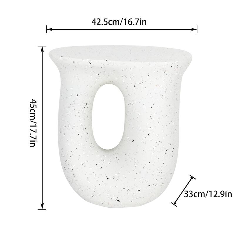 U-shaped Geometric Lightweight Concrete End Table