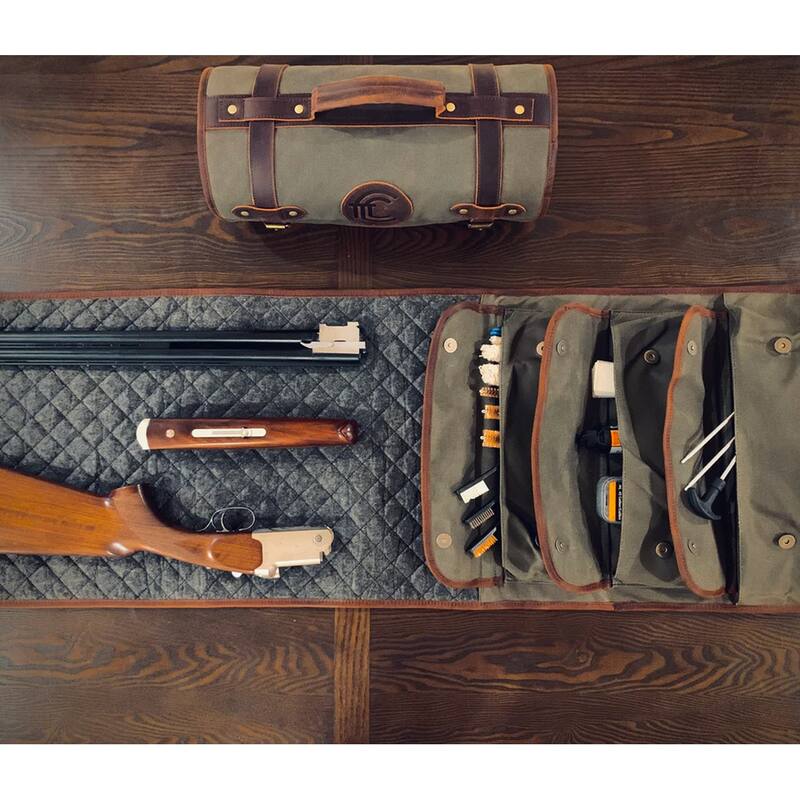 Outdoor Leisure Products Model CT10007 Canvas and Leather Shotgun / Rifle Rollup Cleaning Mat