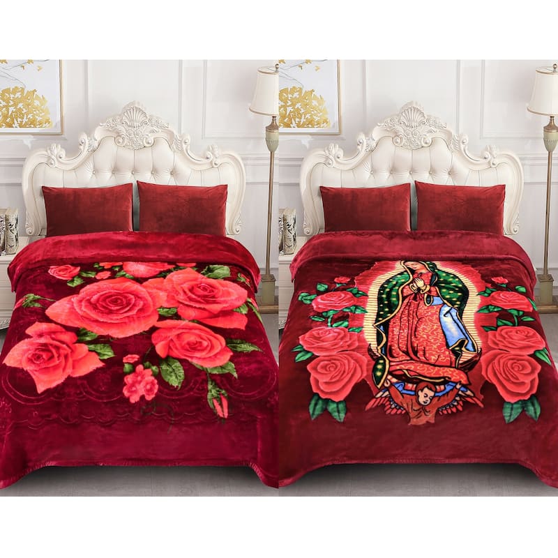 Raschel A&B Printed 2-ply Reversible Korean-style Plush Fleece Blanket