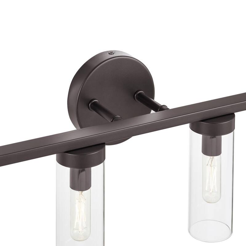 KAWOTI Modern Dimmable Bathroom Vanity Light with Clear Cylinder Glass