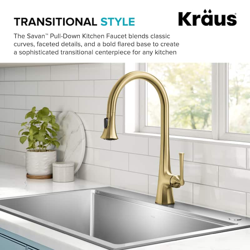 KRAUS Savan 2-Function Single Handle Pull Down Kitchen Faucet