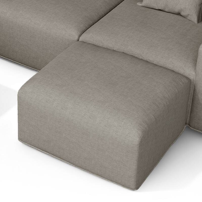 Outdoor No Assembly Patio Conversation Sets with Coffee Table, Ottoman